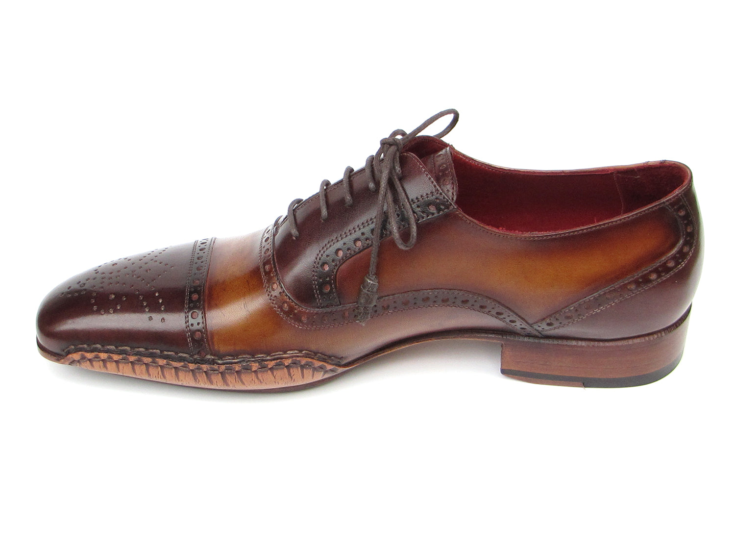 Image of Paul Parkman Mens Captoe Oxfords Brown Hand Painted Shoes Id 5032 Brw 223230508 from Edmene LLC