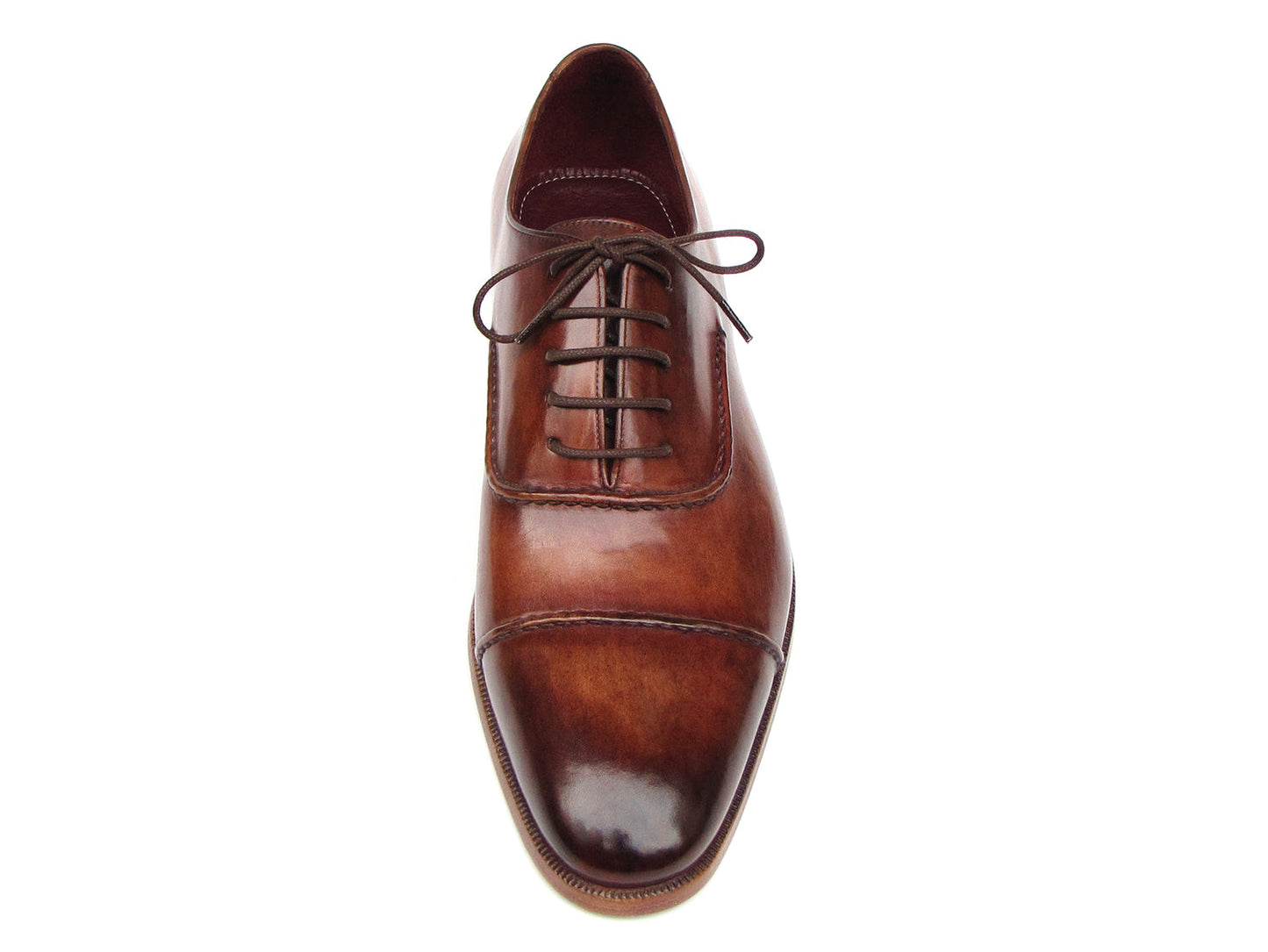 Image of Paul Parkman Mens Captoe Oxfords Brown Hand Painted Shoes Id 077 Brw 422777577 from Edmene LLC