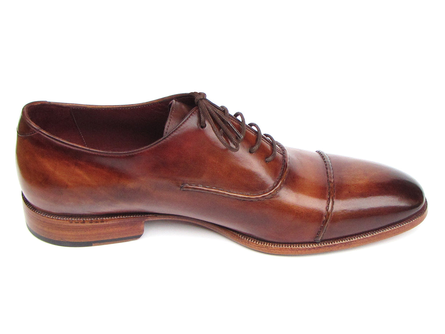 Image of Paul Parkman Mens Captoe Oxfords Brown Hand Painted Shoes Id 077 Brw 422777577 from Edmene LLC