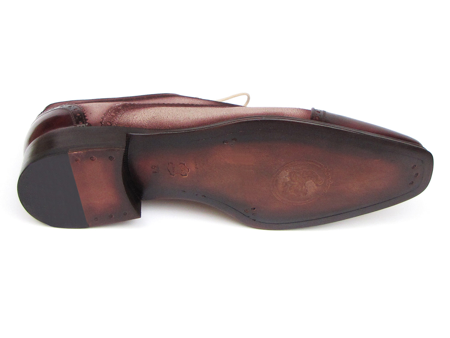 Image of Paul Parkman Mens Captoe Oxfords Bordeaux Beige Hand Painted Suede Upper And Leather Sole Id 024 Brr 659277027 from Edmene LLC