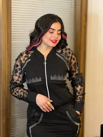 Image of Transparent 2 Piece Jacket & Skirt Set from Edmene LLC