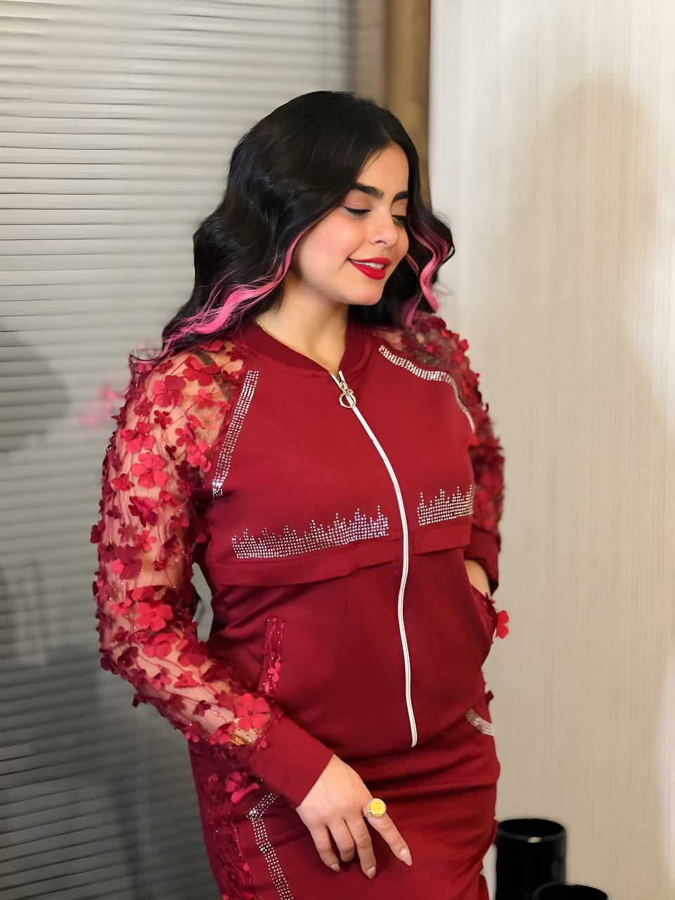 Image of Transparent 2 Piece Jacket Skirt Set 592675732 from Edmene LLC