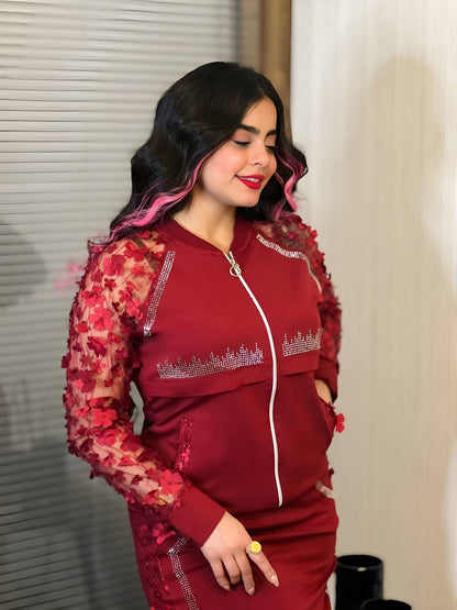 Image of Transparent 2 Piece Jacket Skirt Set 592675732 from Edmene LLC