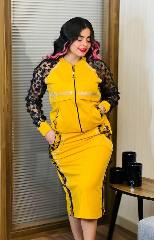 Image of Transparent 2 Piece Jacket Skirt Set 592675732 from Edmene LLC