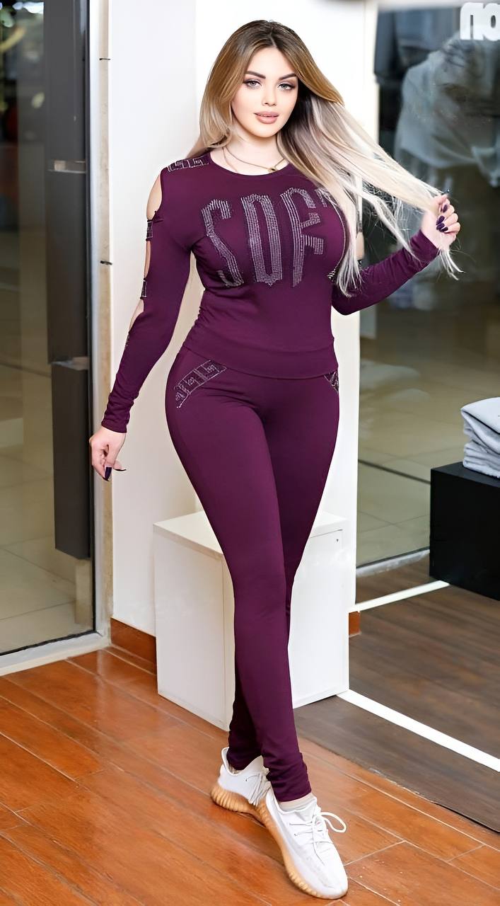 Image of Cutout Long Sleeved Top Leggings Set 569223810 from Edmene LLC