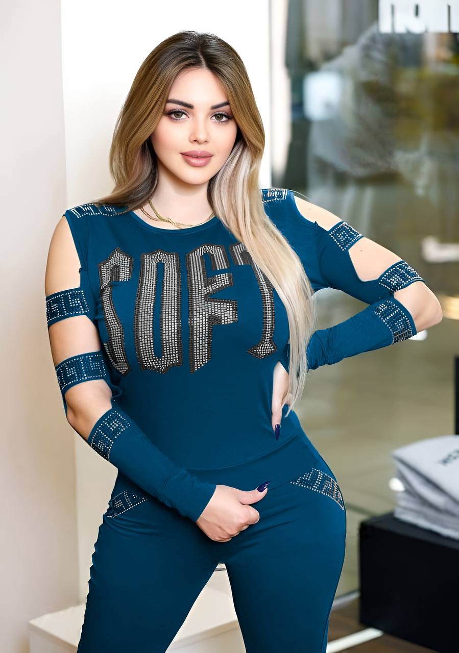 Image of Cutout Long Sleeved Top Leggings Set 569223810 from Edmene LLC