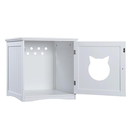 Image of Cat House And Litter Box Enclosure Nightstand White 489974868 from Edmene LLC