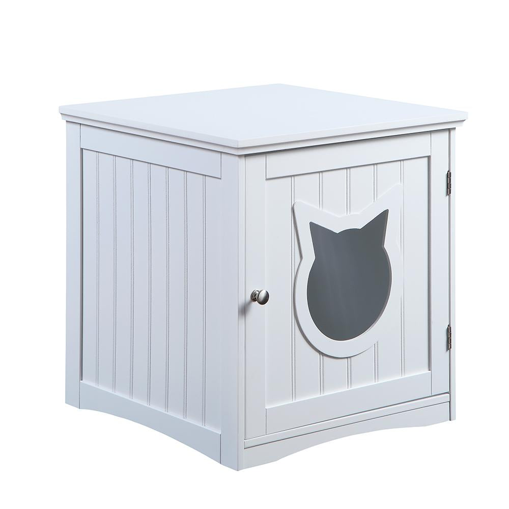 Image of Cat House And Litter Box Enclosure Nightstand White 489974868 from Edmene LLC