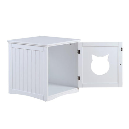 Image of Cat House And Litter Box Enclosure Nightstand White 489974868 from Edmene LLC