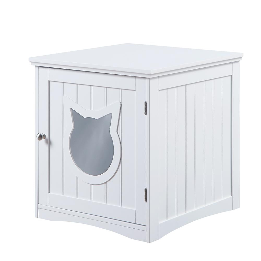 Image of Cat House And Litter Box Enclosure Nightstand White 489974868 from Edmene LLC