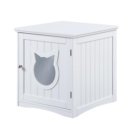 Image of Cat House And Litter Box Enclosure Nightstand White 489974868 from Edmene LLC
