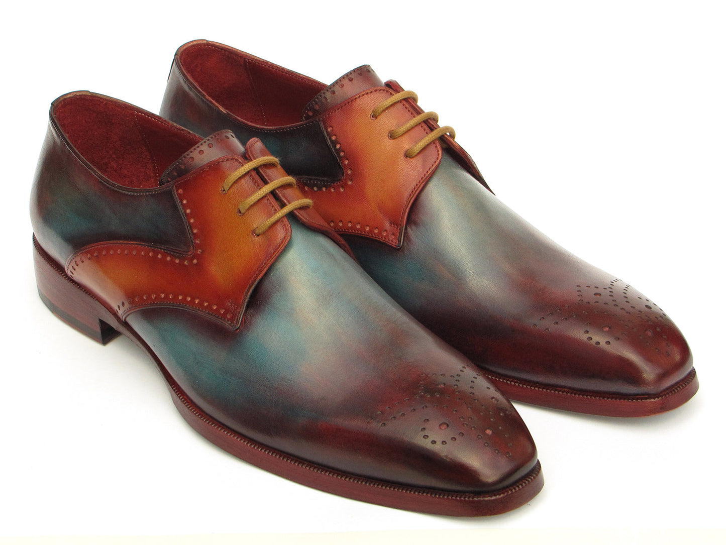 Image of Paul Parkman Men's Multi-color Medallion Toe Derby Shoes ... from Edmene LLC