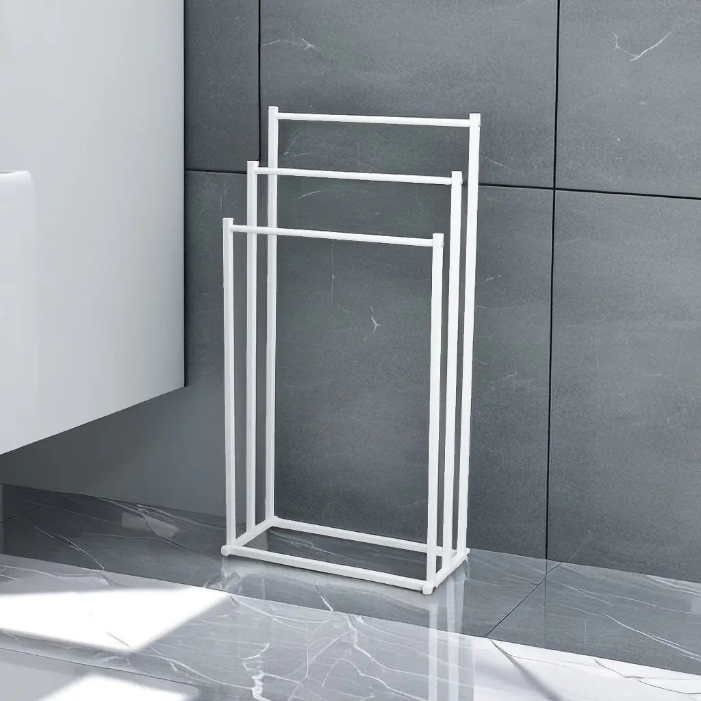 Freestanding Towel Rack - No Drilling Metal Bathroom Stand