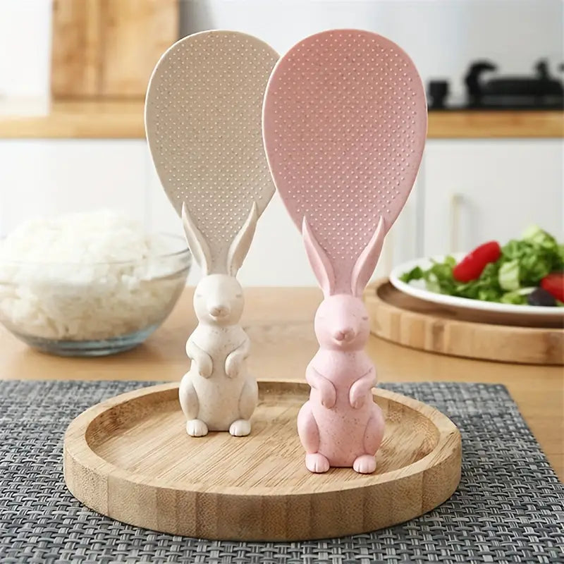 Cute Rabbit Rice Spoon for Non-Stick Cookware (1Pc)
