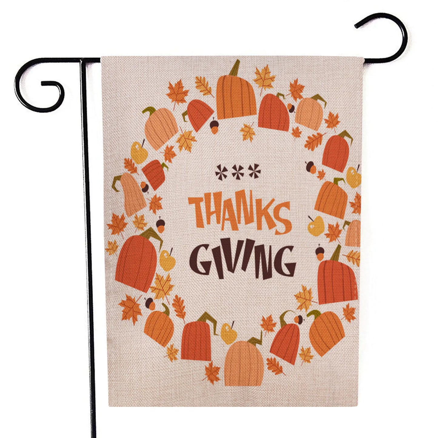 Thanksgiving Flag with Pumpkin Garden Design