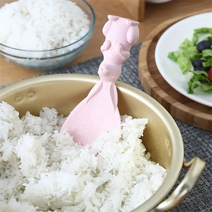 Cute Rabbit Rice Spoon for Non-Stick Cookware (1Pc)