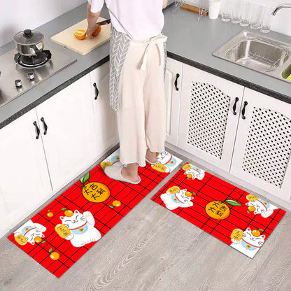 Modern Geometric Non-Slip Kitchen and Bathroom Mat