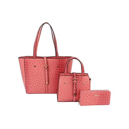 3 in 1 crocodile leather tote, satchel and purse set