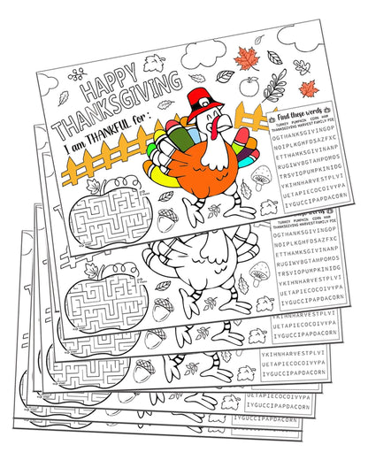 Coloring Thanksgiving Place Mats for Kids Set of 12 Thanksgiving Turkey Coloring Paper Place Mats for Thanksgiving Party