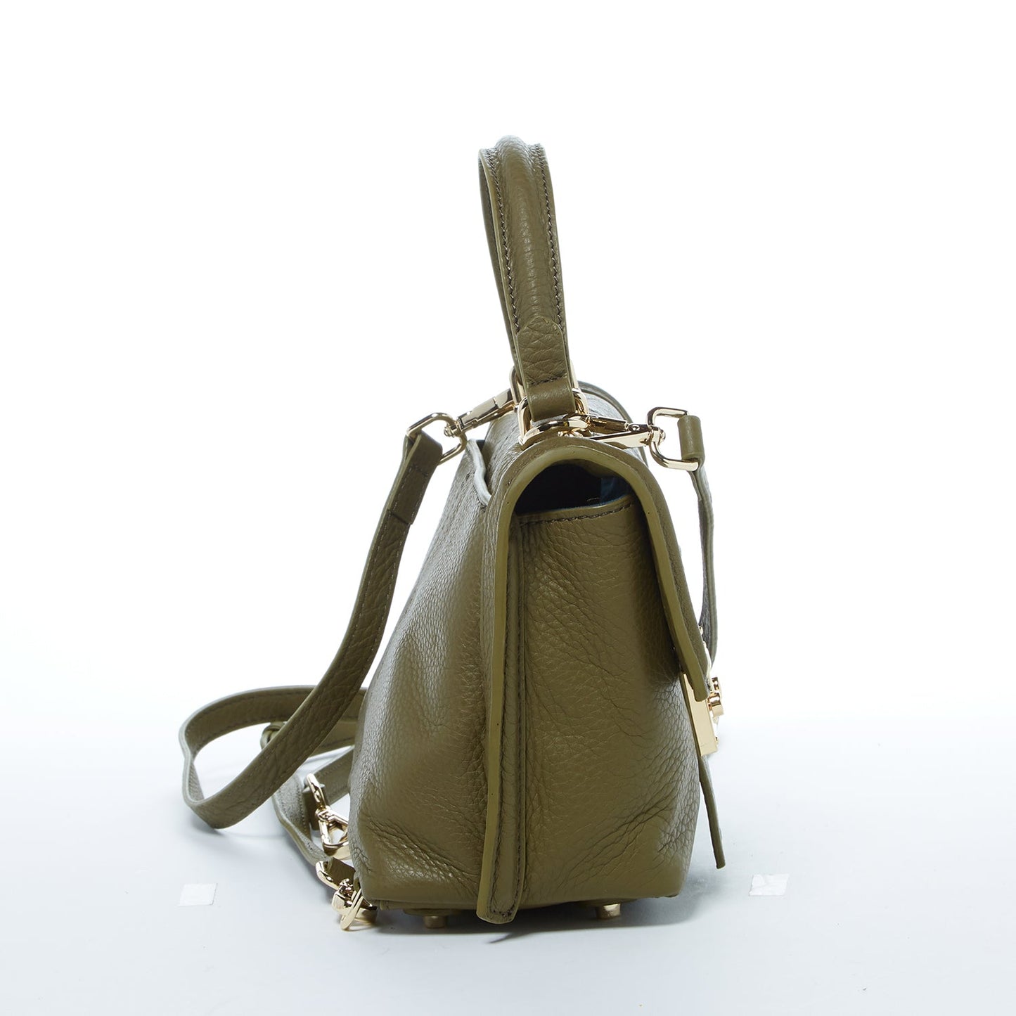 SUSU Leather Backpack for Women Convertible Crossbody Bag Olive Green