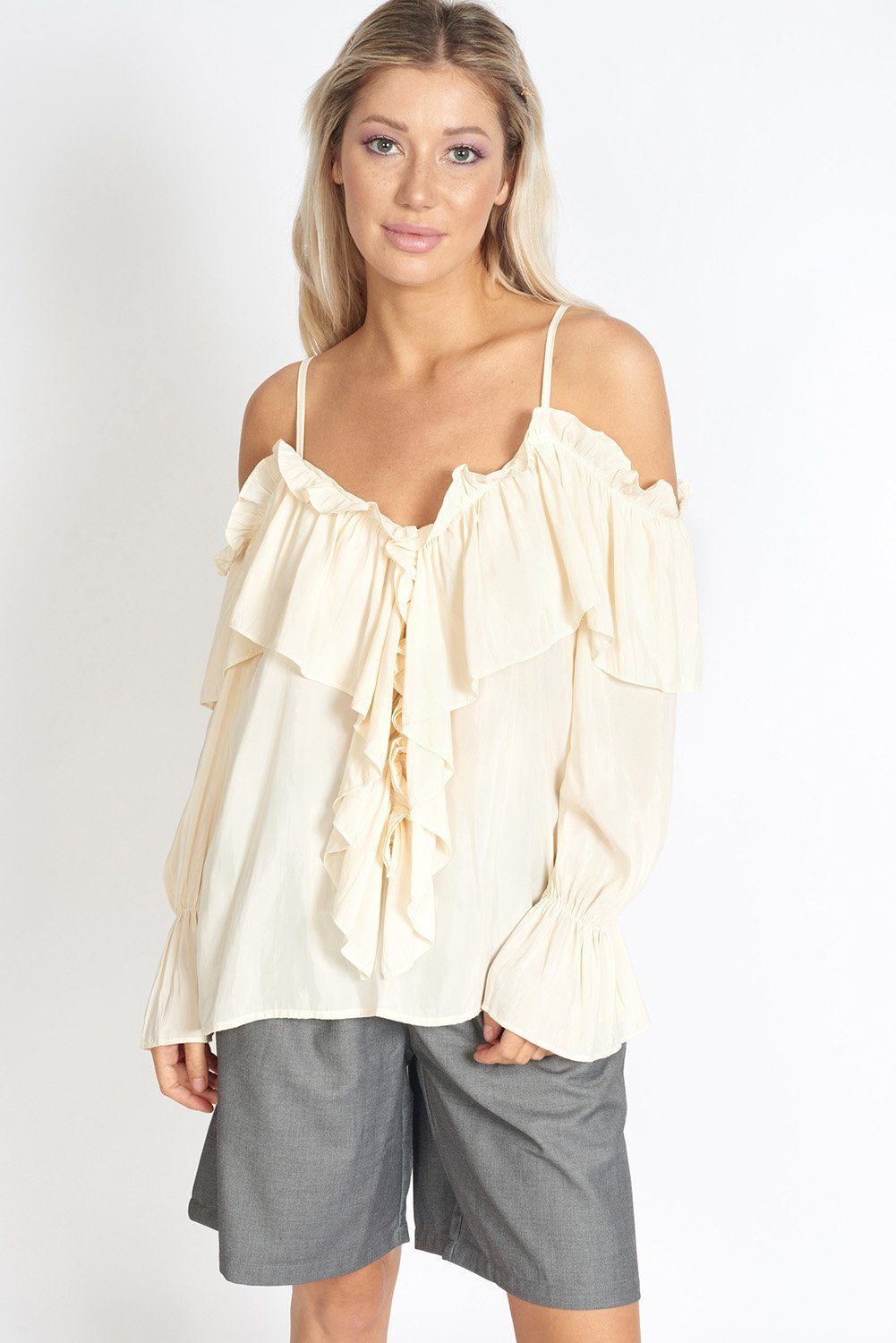 Image of Loose Cut Cloth Bermuda Shorts 1372988882 from Edmene LLC