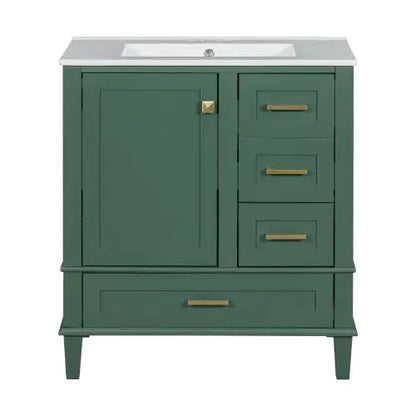 30 Bathroom Vanity , Modern Bathroom Cabinet With Sink Combo Set, Bathroom Storage Cabinet With A Soft Closing Door And 3 Drawers, Solid Wood Frame