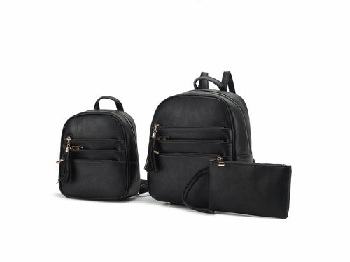 MKF Roxane Backpack with Mini Backpack and Wristlet by Mia K