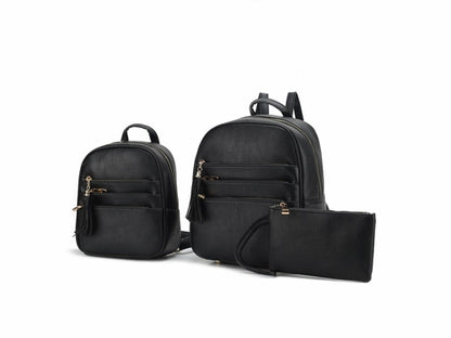 MKF Roxane Backpack with Mini Backpack and Wristlet by Mia K