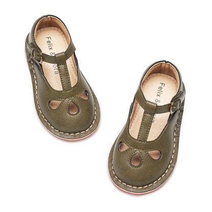 Felix & Flora Toddler Little Girl Green Mary Jane Dress Shoes - Ballet Flats for Easter Flower Girl Party School Shoes(Green6 Toddler)