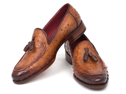 Image of Paul Parkman Camel Brown Genuine Ostrich Tassel Loafers Ost834Cml 1288284100 from Edmene LLC