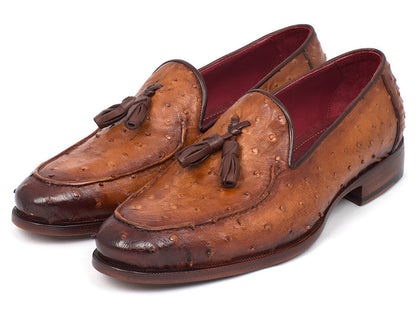 Image of Paul Parkman Camel Brown Genuine Ostrich Tassel Loafers Ost834Cml 1288284100 from Edmene LLC