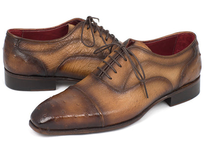 Image of Paul Parkman Mens Genuine Ostrich Captoe Oxfords Camel Color Id 24Xs Cml 71306513 from Edmene LLC
