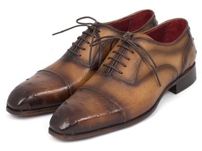 Image of Paul Parkman Mens Genuine Ostrich Captoe Oxfords Camel Color Id 24Xs Cml 71306513 from Edmene LLC