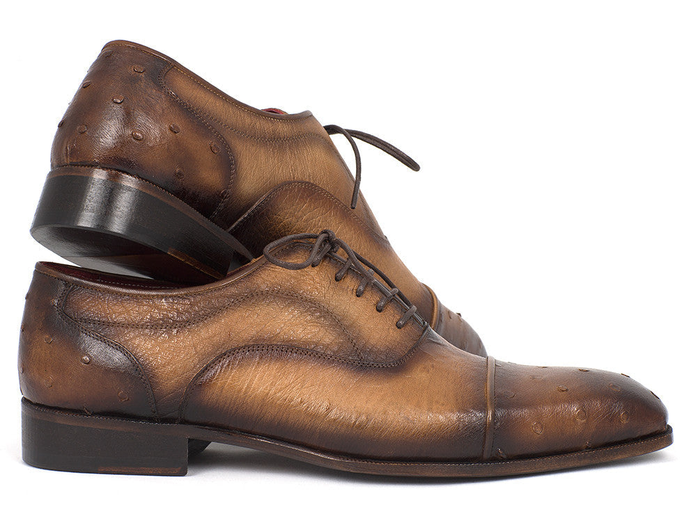 Image of Paul Parkman Mens Genuine Ostrich Captoe Oxfords Camel Color Id 24Xs Cml 71306513 from Edmene LLC
