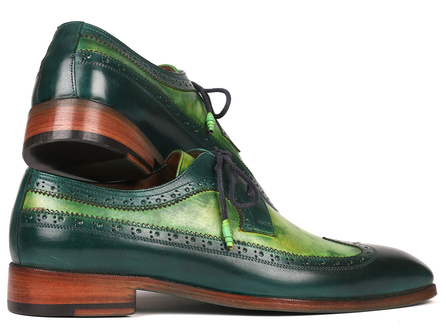 Image of Paul Parkman Mens Green Dual Tone Wingtip Derby Shoes Id 6931Grn 389544310 from Edmene LLC