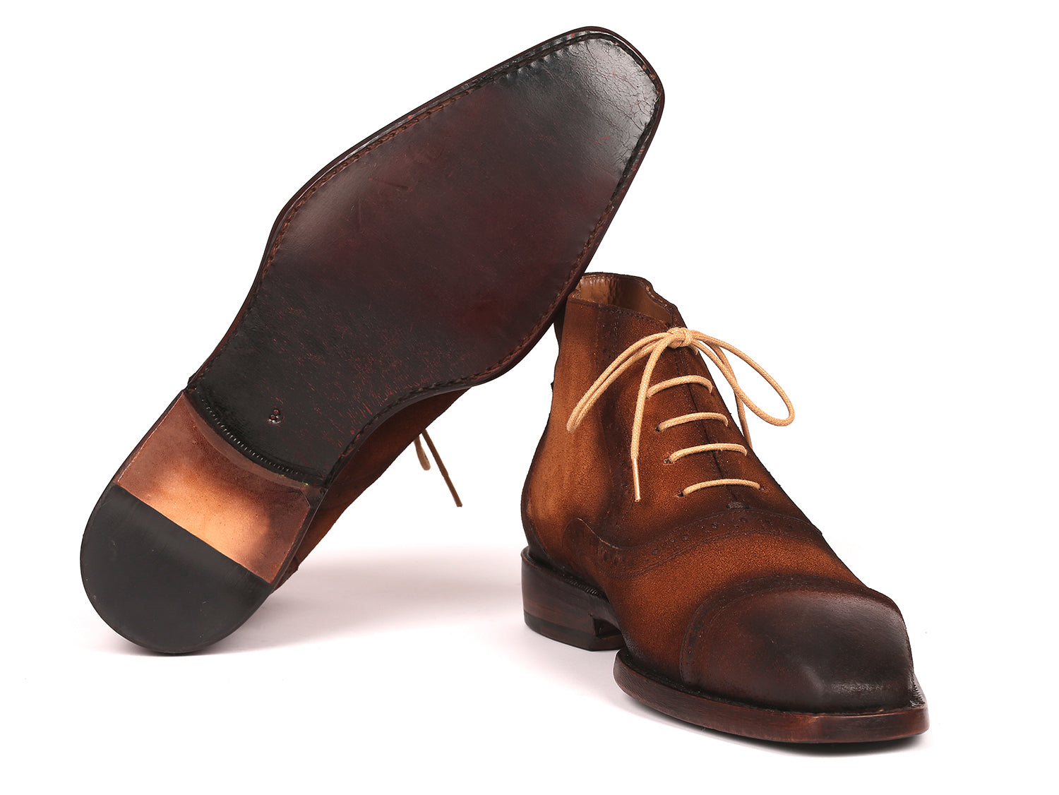 Image of Paul Parkman Antique Suede Brown Cap Toe Ankle Boots Id 644Brw17 1533664283 from Edmene LLC