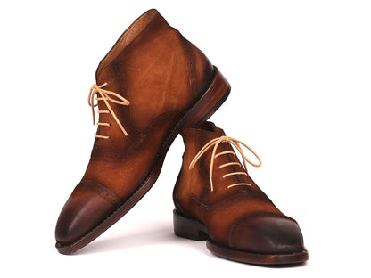 Image of Paul Parkman Antique Suede Brown Cap Toe Ankle Boots Id 644Brw17 1533664283 from Edmene LLC