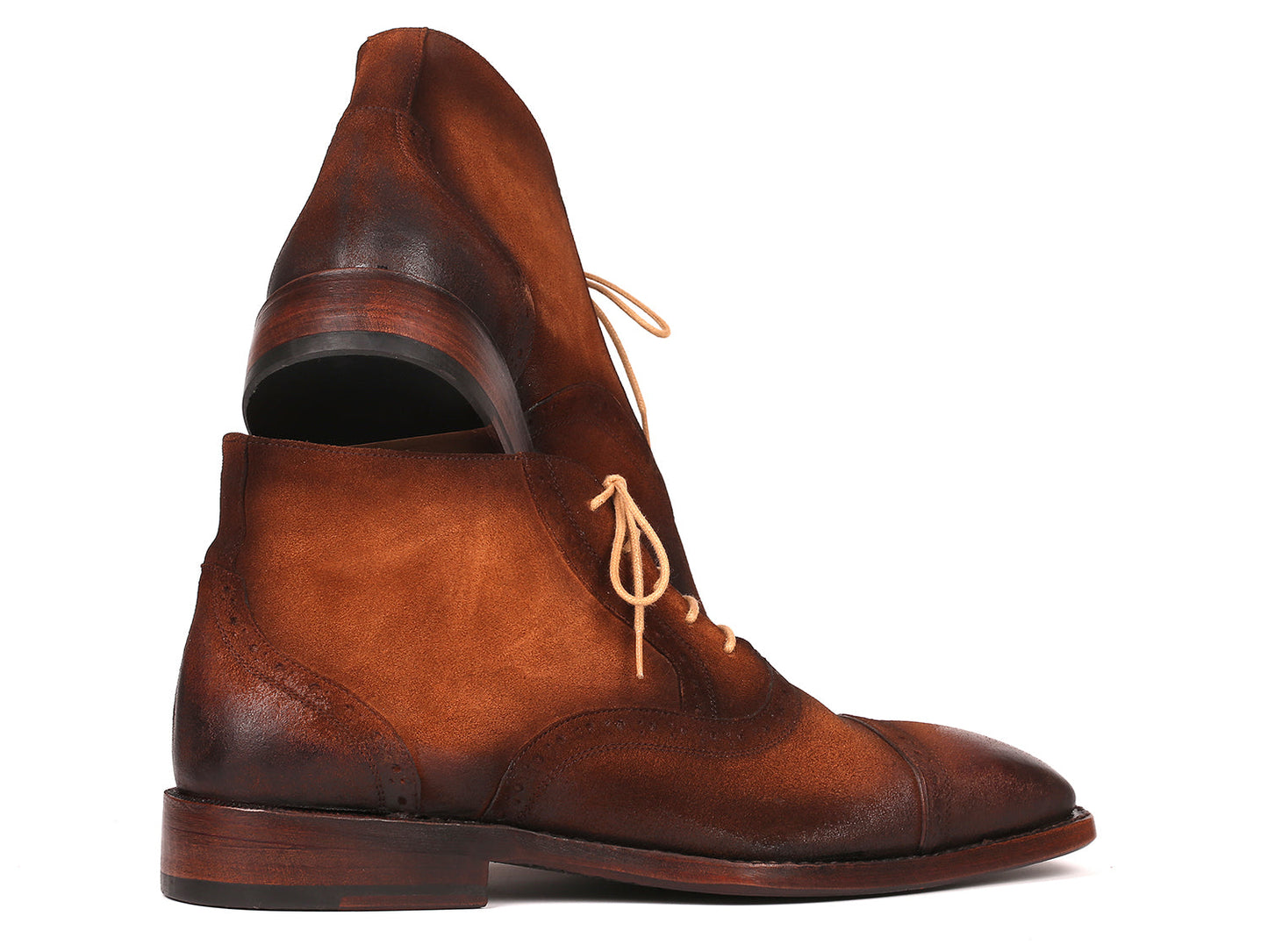 Image of Paul Parkman Antique Suede Brown Cap Toe Ankle Boots Id 644Brw17 1533664283 from Edmene LLC