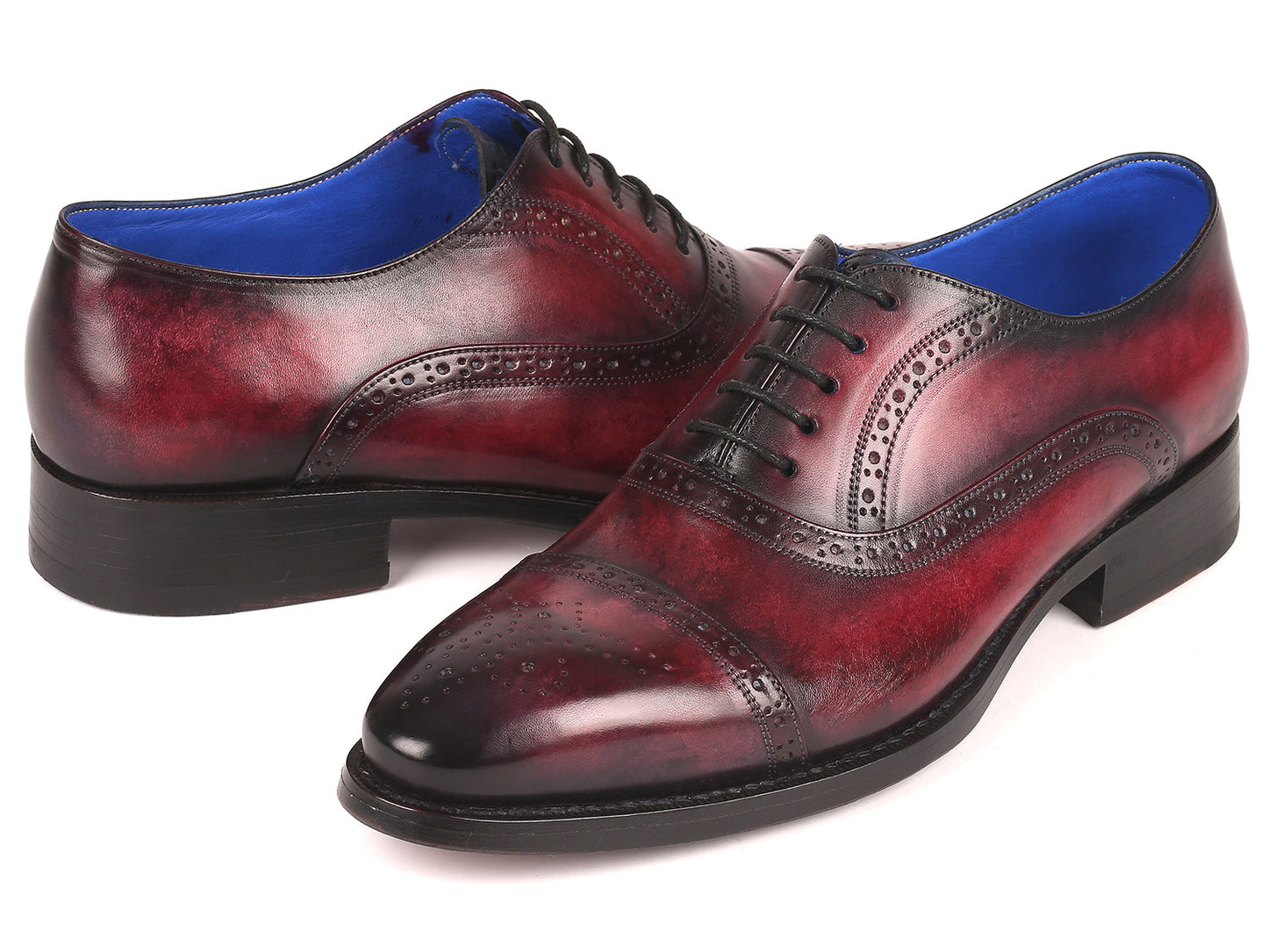 Image of Paul Parkman Bordeaux Burnished Goodyear Welted Cap Toe Oxford Shoes Id 79Brd68 1288088855 from Edmene LLC