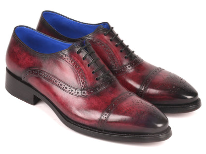 Image of Paul Parkman Bordeaux Burnished Goodyear Welted Cap Toe O... from Edmene LLC