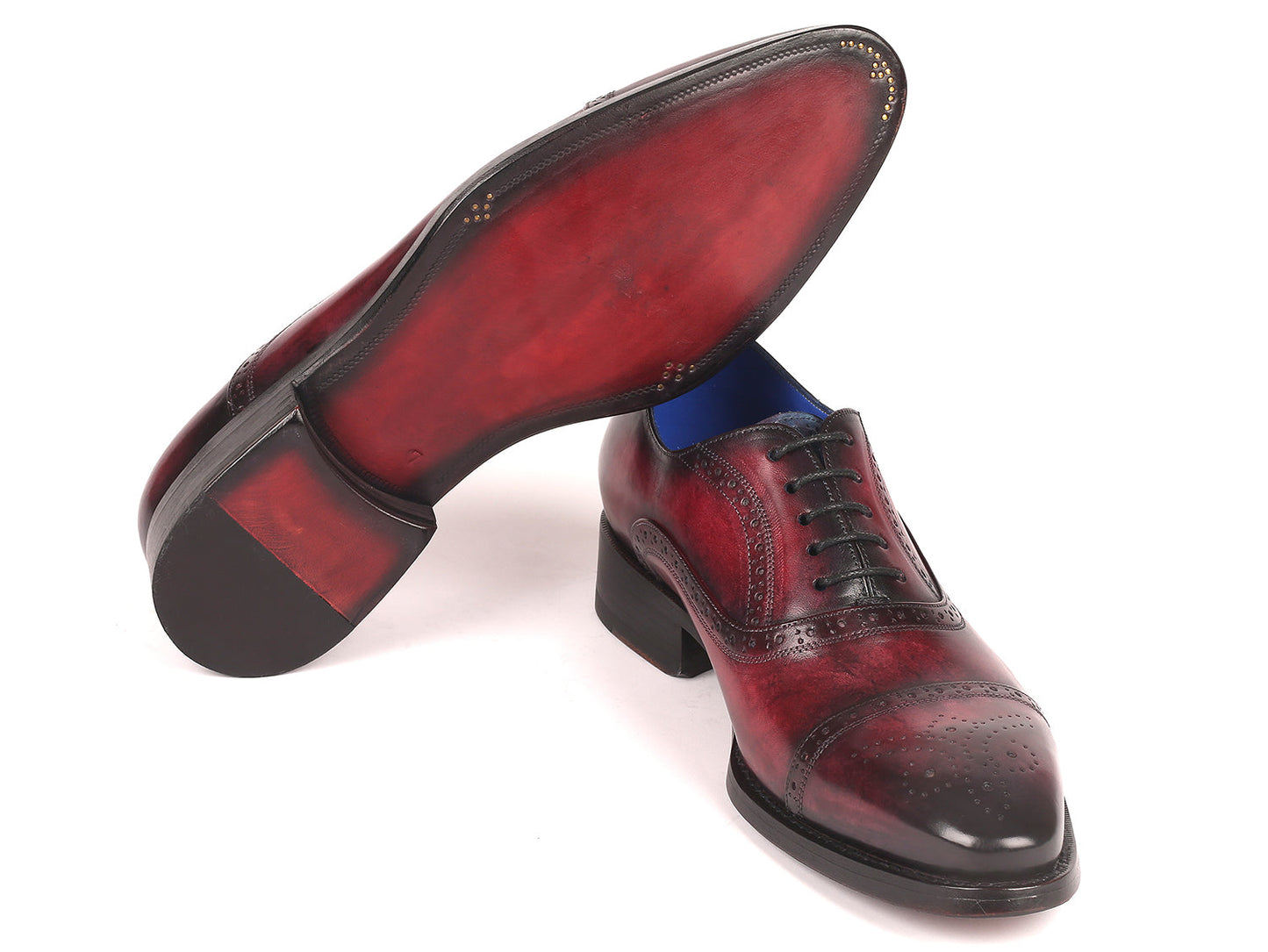 Image of Paul Parkman Bordeaux Burnished Goodyear Welted Cap Toe Oxford Shoes Id 79Brd68 1288088855 from Edmene LLC