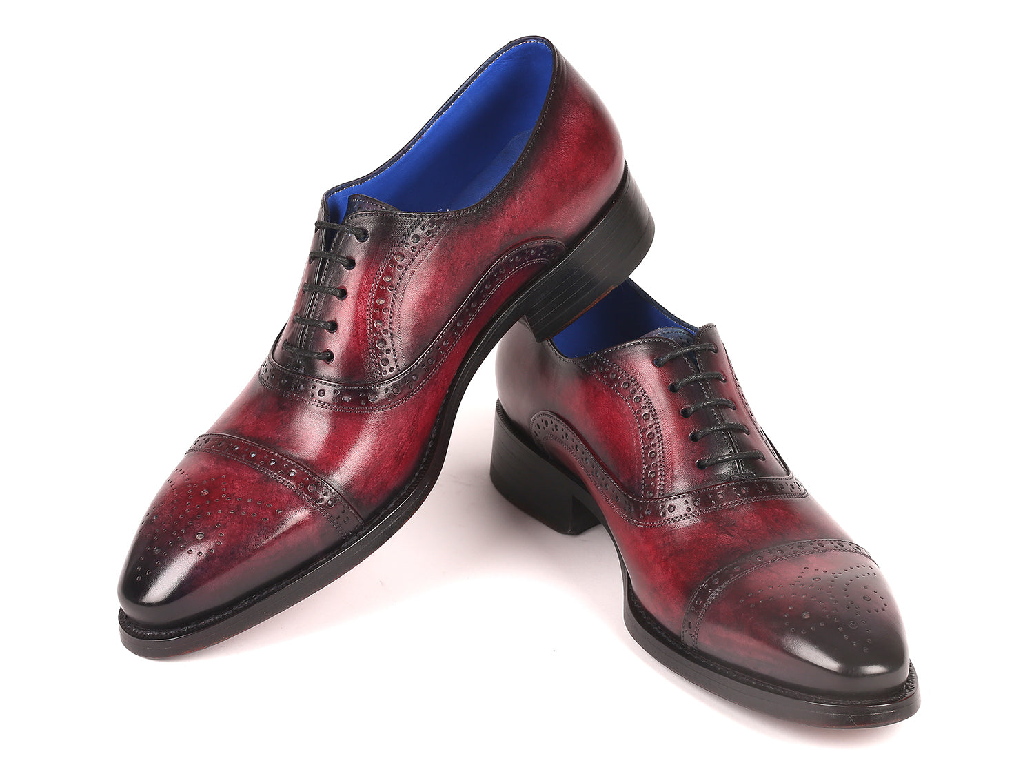 Image of Paul Parkman Bordeaux Burnished Goodyear Welted Cap Toe Oxford Shoes Id 79Brd68 1288088855 from Edmene LLC