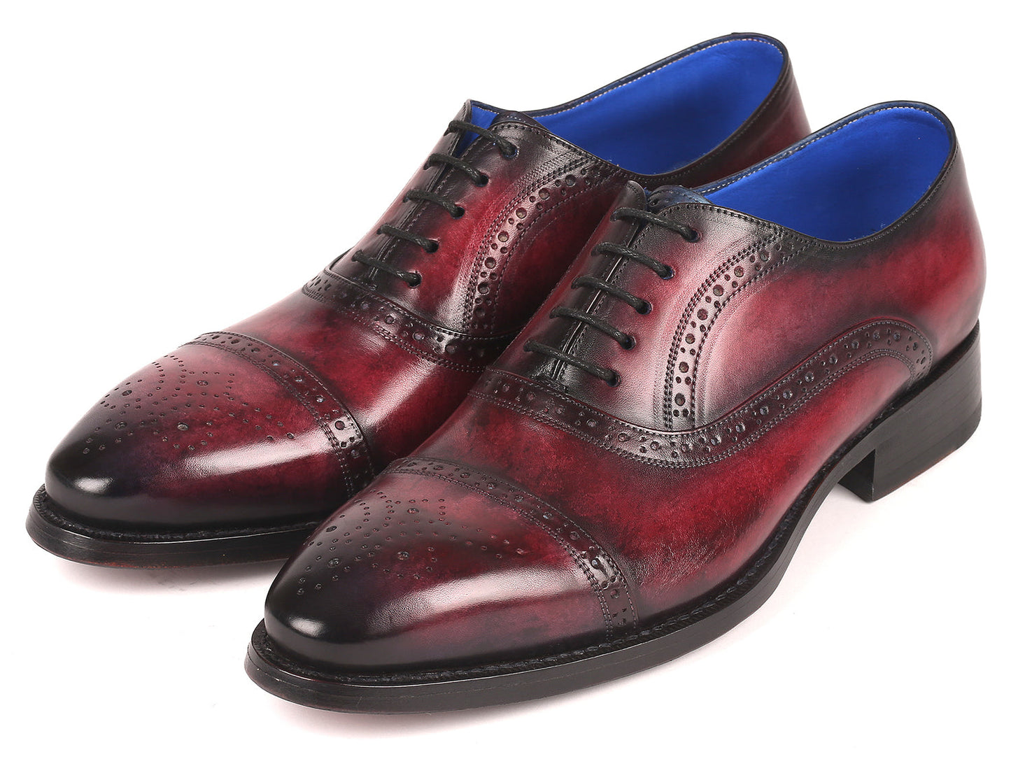Image of Paul Parkman Bordeaux Burnished Goodyear Welted Cap Toe Oxford Shoes Id 79Brd68 1288088855 from Edmene LLC
