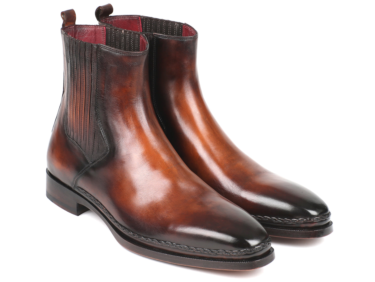 Image of Paul Parkman Chelsea Boots Brown Burnished Leather (ID#BT... from Edmene LLC