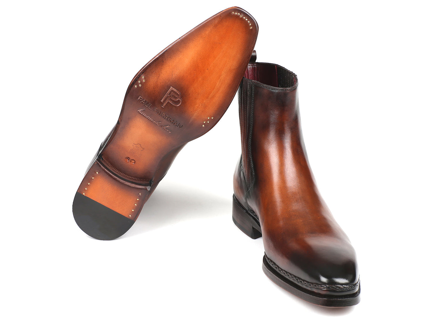 Image of Paul Parkman Mens Chelsea Boots Brown Burnished Leather Id Bt57 Brw 74152750 from Edmene LLC