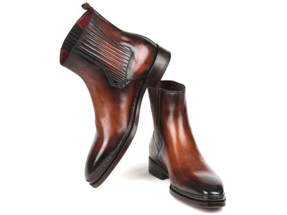 Image of Paul Parkman Mens Chelsea Boots Brown Burnished Leather Id Bt57 Brw 74152750 from Edmene LLC