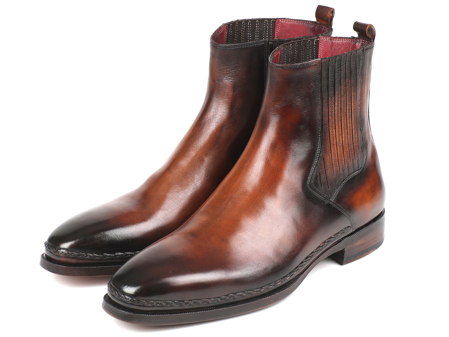Image of Paul Parkman Mens Chelsea Boots Brown Burnished Leather Id Bt57 Brw 74152750 from Edmene LLC