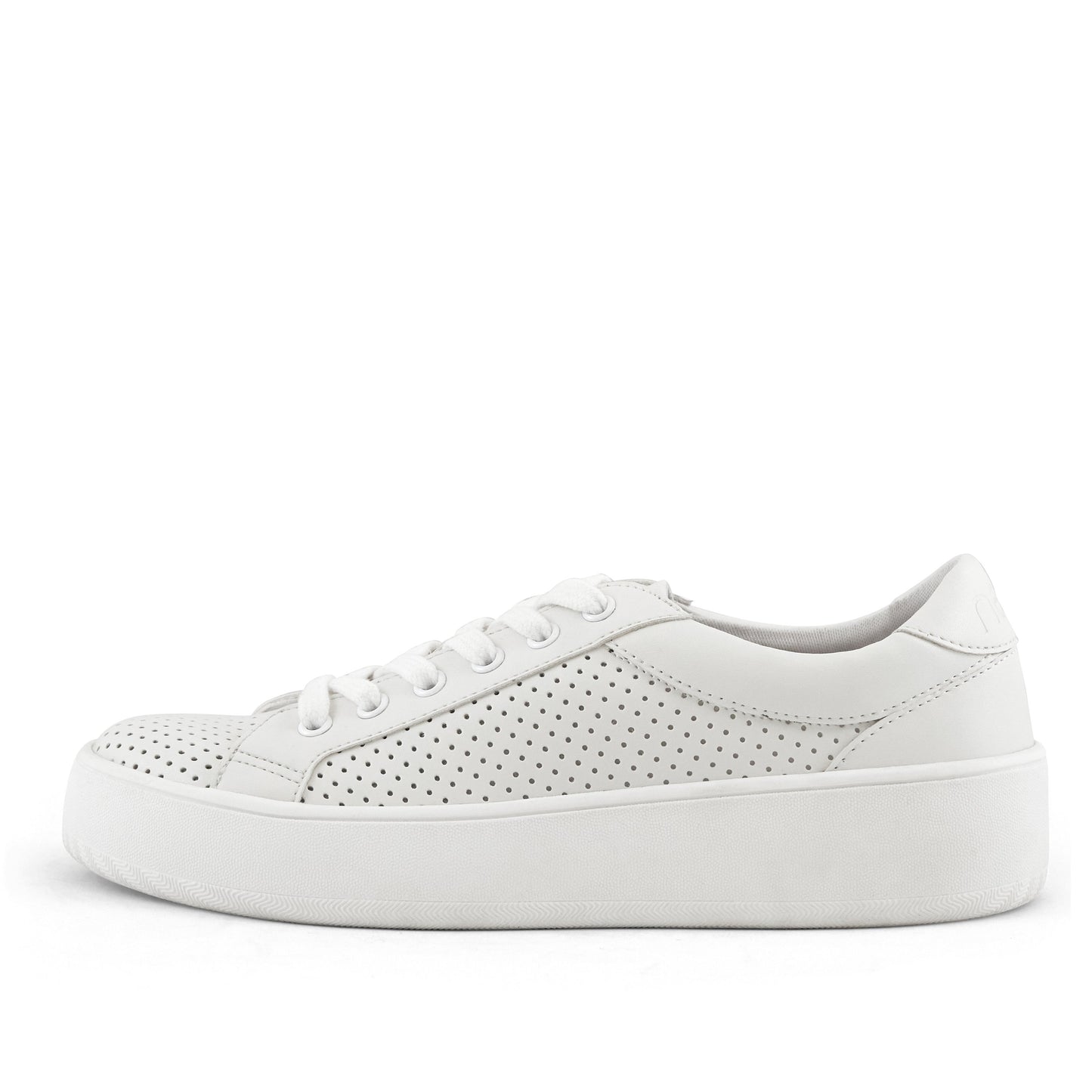 Image of Women's Manila Perf Lace Up Sneaker White from Edmene LLC