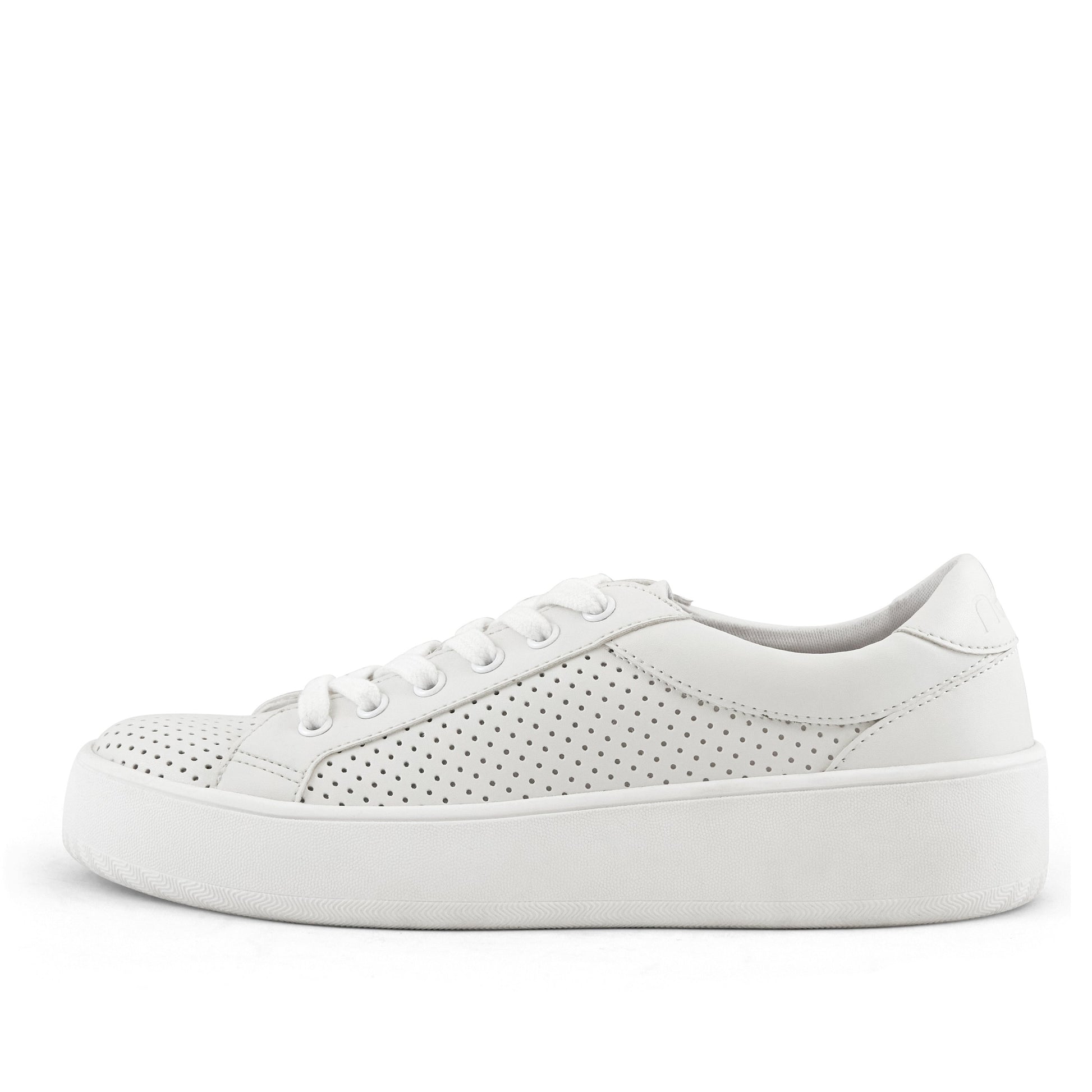 Image of Women's Manila Perf Lace Up Sneaker White from Edmene LLC