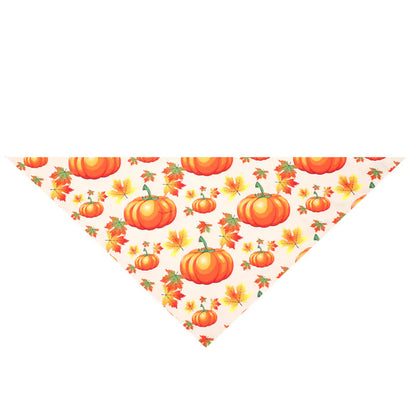 Thanksgiving Pet Bandana with Turkey and Pumpkin Design